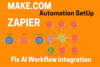 setup make com automation, make com,automation, zapier ai integromat workflows