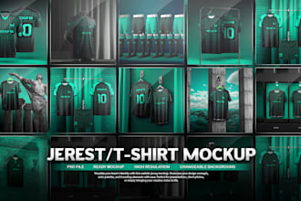 do custom 3d jersey mockup or tshirt mockup design