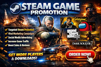 steam game promotion, boost game wishlists and visibility, steam game marketing