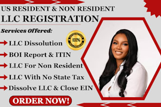 register a US llc for non residents with ein and boi in three days