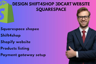 design shift4shop 3dcart website squarespace shopee shopify