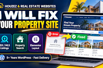 fix houzez, real estate theme, idx and elementor issues on wordpress