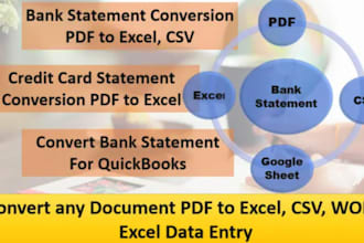 convert bank statement PDF to excel, CSV, google sheet