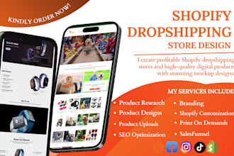 build shopify website development, shopify dropshipping store design, redesign