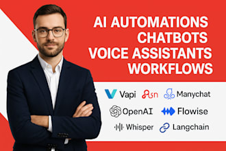 build vapi n8n manychat flowise ai automation chatbot gpt voice bot  langchain