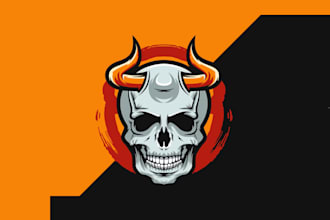draw custom skull and skeleton art for t shirts logo design
