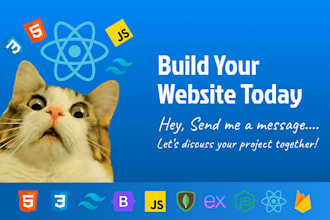do website development as full stack web developer, front end, react js