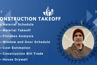 do house construction cost estimation quantity takeoff and bill of quantity