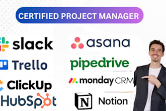 be your project manager on monday CRM, clickup, asana, trello, slack, pipedrive
