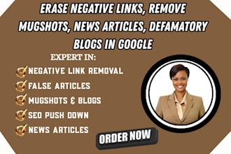 erase negative links, remove mugshots, news articles