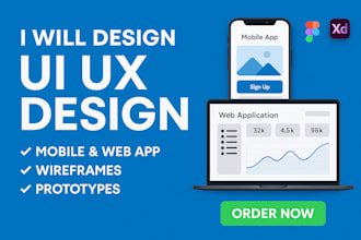 ui UX for mobile app design, web app design, app design wireframes and prototype