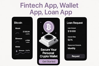develop custom fintech app money transfer app wallet app neobank app loan app