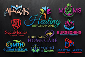 make minimalist health , fitness, nutrition, yoga and meditation logo design