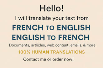 write and translate high quality french content