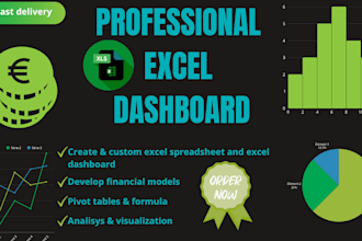 create automate excel and google sheets dashboards, pivot tables and graphs
