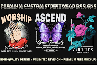 create premium urban streetwear t shirt design