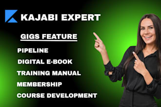 kajabi course development  training manual digital ebook membership pipeline