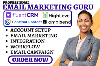 do fluent crm campaign constant contact ominisend gohighlevel email marketing va