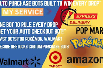 code auto purchase bot, pokemon bot, shopping bot, target bot, popmart bot