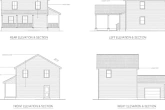 draw architectural floor plan, elevation, section, roof, site plan california