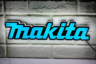 custom 3d printable light box, neon box, logo sign, 3mf stl keychain, wall decor