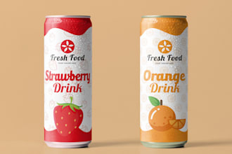 label design for your can, soda, beer, juice, beverage, or energy drink