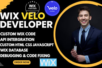 develop custom wix velo code api integration wix database html css javascript