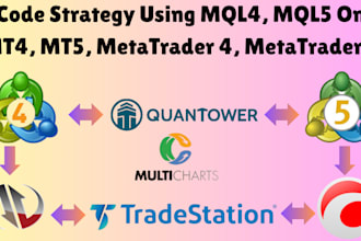 code strategies using mql4, mql5 on mt4, mt5, metatrader4, 5
