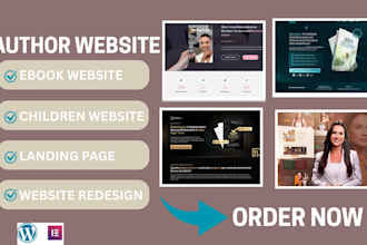 design an ebook website author website children book site landing page