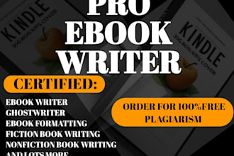 be your ebook ghostwriter KDP ebook writer nonfiction books fiction ghostwriter