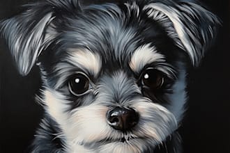 draw any pets dog cat or animals portrait