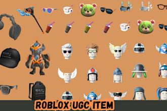 design custom wearables roblox ugc item, 3d roblox hair and accessories 3d model