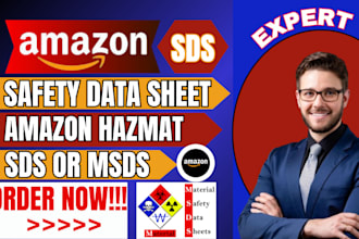 provide amazon safety data sheets sds, msds and hazmat documentation