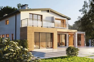renovate architectural  blueprints, outstanding, quality 3d exterior, landscape,