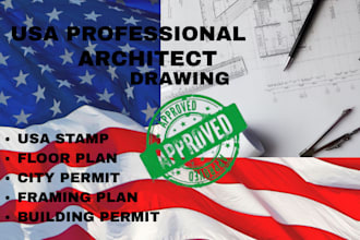 draw, review stamp architectural city permit drawing structural design USA