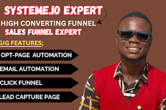 build sales funnel in clickfunnels, systeme io, gohigh level landing page setup