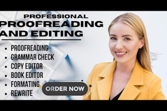 professionally proofread, edit, grammar check, paraphrase, book editing