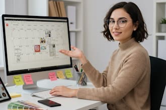 create a content calendar with custom graphics and reels