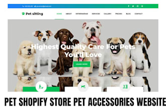 design pet website pet shopify store pet accessories pet product shopify store