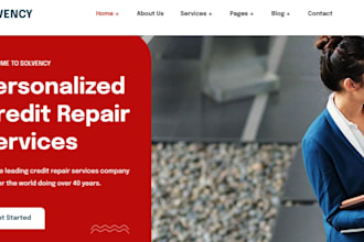 build credit repair automation website tax website finance insurance website