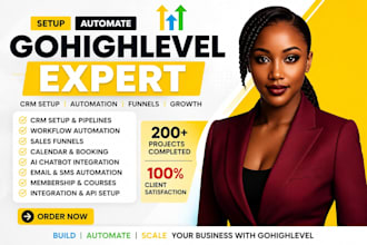 setup gohighlevel CRM automation, workflow, ghl sales funnel gohighlevel website
