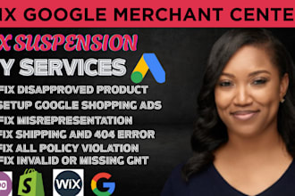 fix google merchant center suspension and misrepresentation