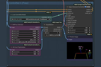 create comfyui workflow with stable diffusion, controlnet prop and custom nodes