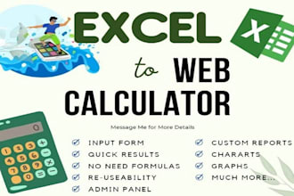 convert excel file web app calculator finance account, foot print, google sheet