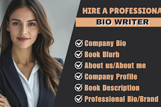 craft awesome company bio, business profile, about me, brand story, book blurb