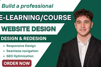 build lms educational website elearning website online course website