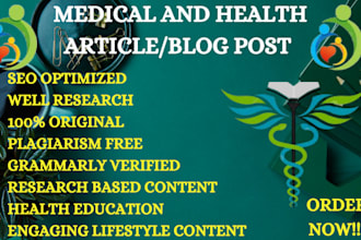 write articles or blog posts on health and nutrition as a health educator
