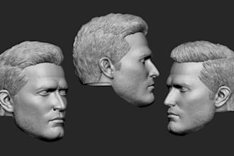realistic 3d head mask helmet bust sculpt for 3d printing character modeling