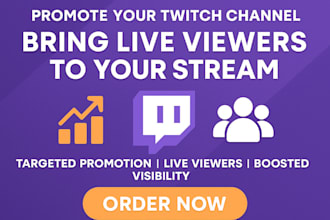 promote and bring the live viewers to your twitch channel