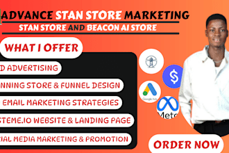 do stan store marketing stan store design stan store promotion sales funnel